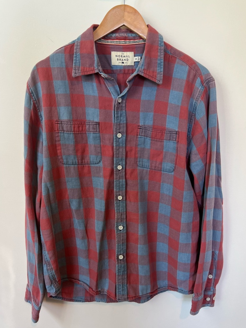 The Normal Brand Red + Blue Plaid Button-Down Shirt